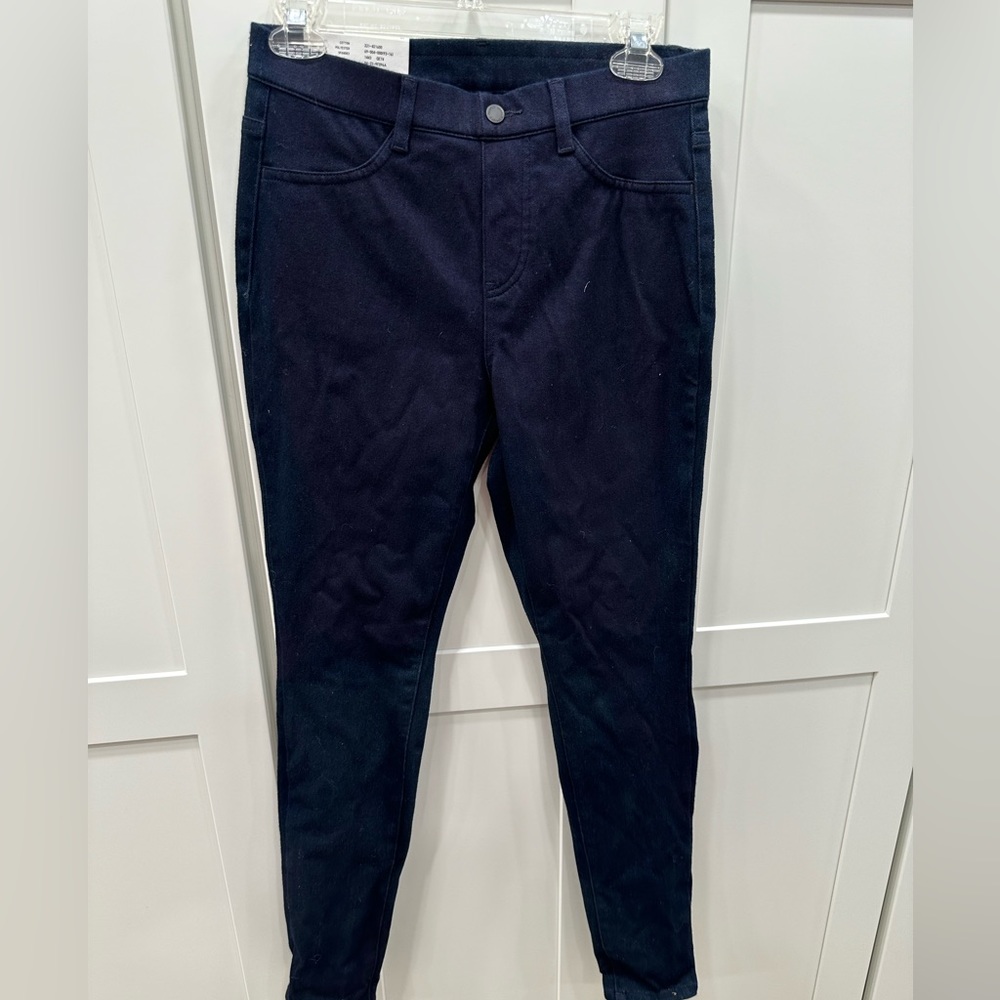 Uniqlo ultra stretch denim leggings (Navy).
